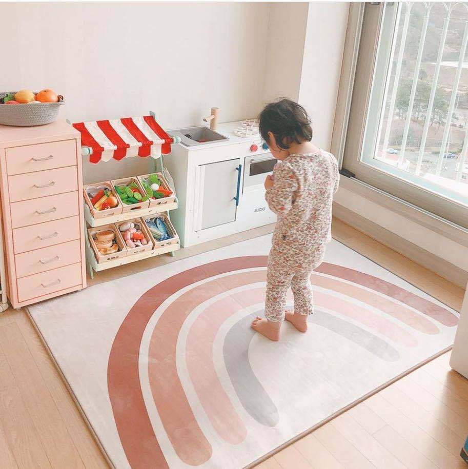 Thickening Nordic Kids Rainbow Playmat Baby Play Mat Crawling Mat - Anti-Slip Floor Mat